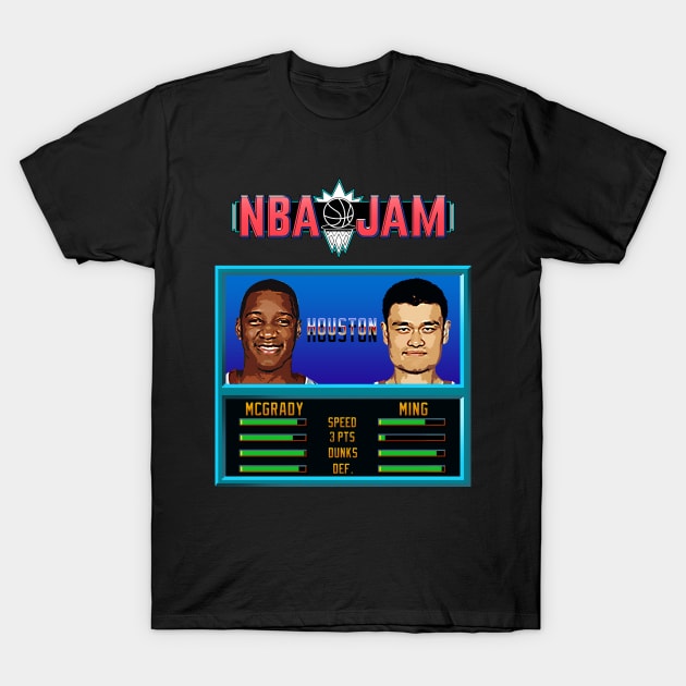 NBA JAM - TMAC and YAO T-Shirt by Buff Geeks Art